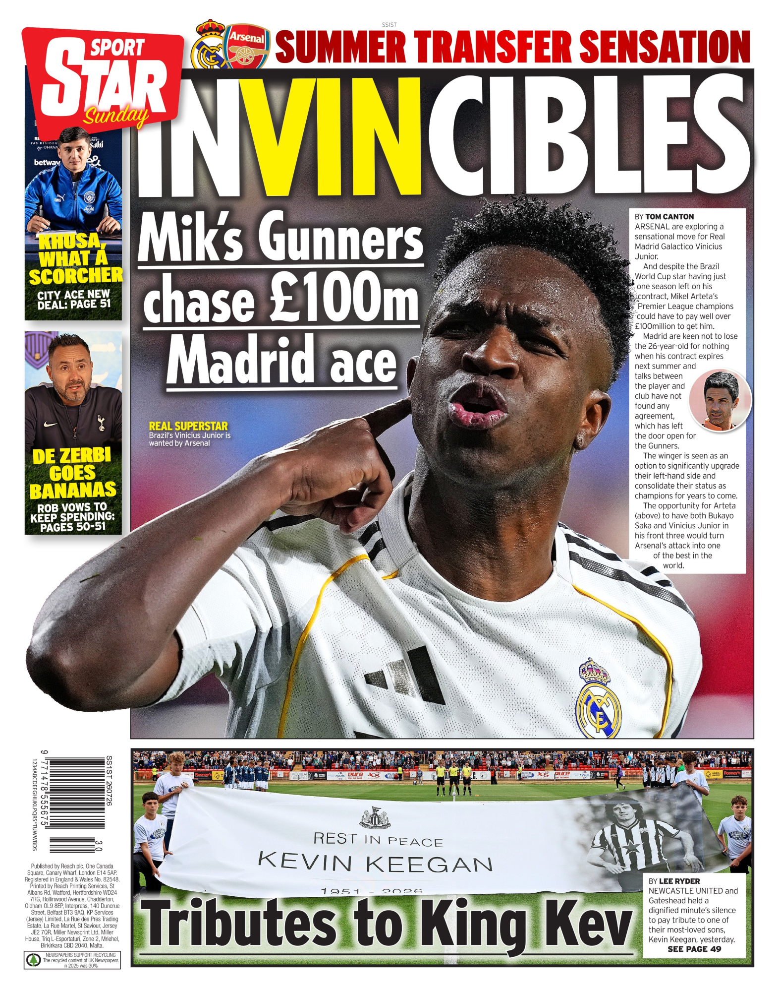 «Invincibles», «Top gunn Vini»: la reacción inglesa al caso Vinicius